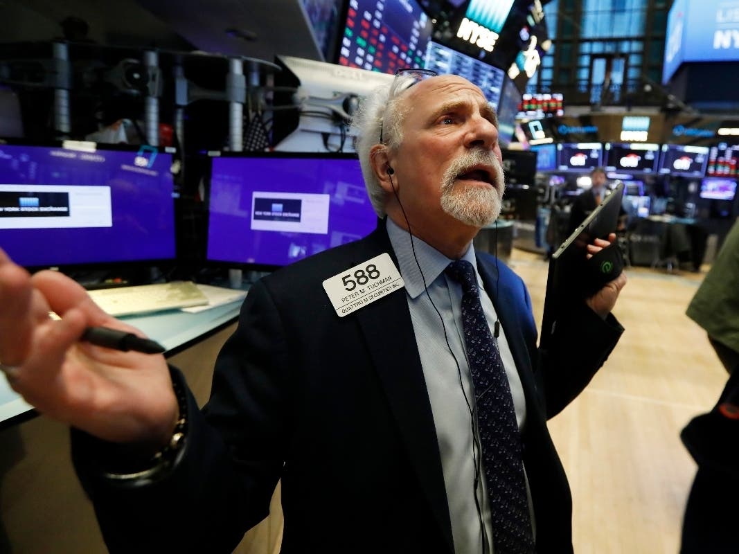 Trader peter Tuchman works on the floor of the New York Stock Exchange, Monday, March 9, 2020. The Dow Jones Industrial Average plummeted 1,500 points, or 6%, following similar drops in Europe.