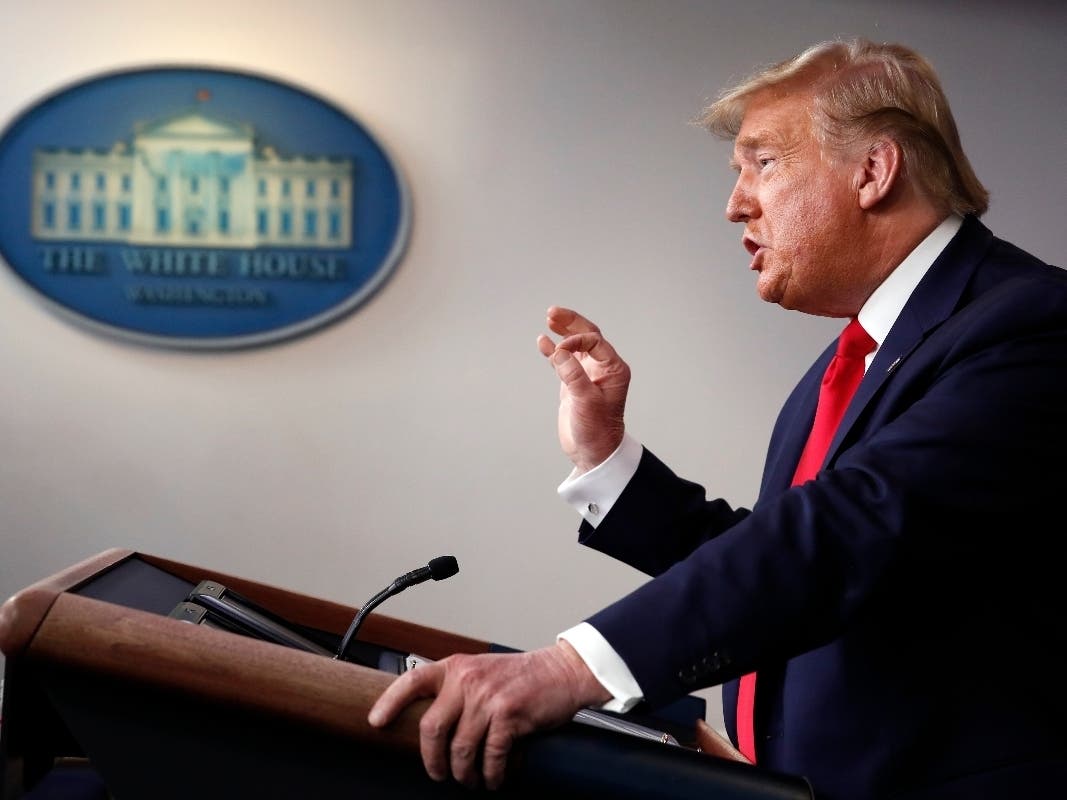 President Donald Trump speaks about the coronavirus in the James Brady Briefing Room, Thursday, March 26, 2020, in Washington.