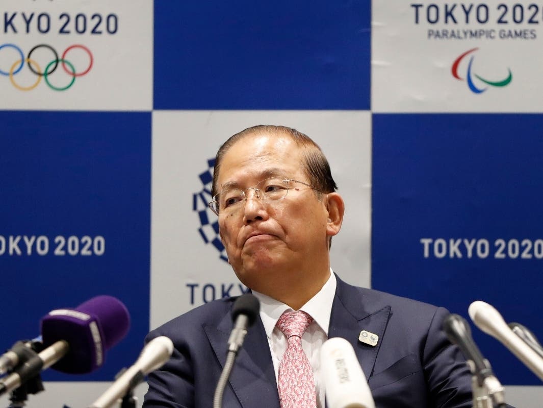 Tokyo 2020 Organizing Committee CEO Toshiro Muto attends a news conference after a Tokyo 2020 Executive Board Meeting in Tokyo Monday, March 30, 2020. 