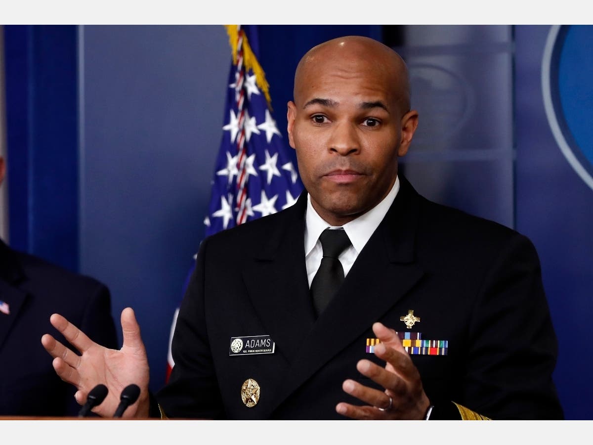 U.S. Surgeon General Jerome Adams speaks about the coronavirus in the James Brady Press Briefing Room of the White House, Friday, April 3, 2020, in Washington.