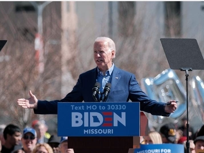Presidential candidate Joe Biden speaks at a rally.
