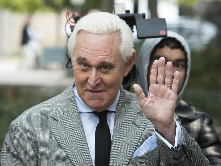 In this Nov. 7, 2019 file photo, Roger Stone arrives at federal court in Washington.