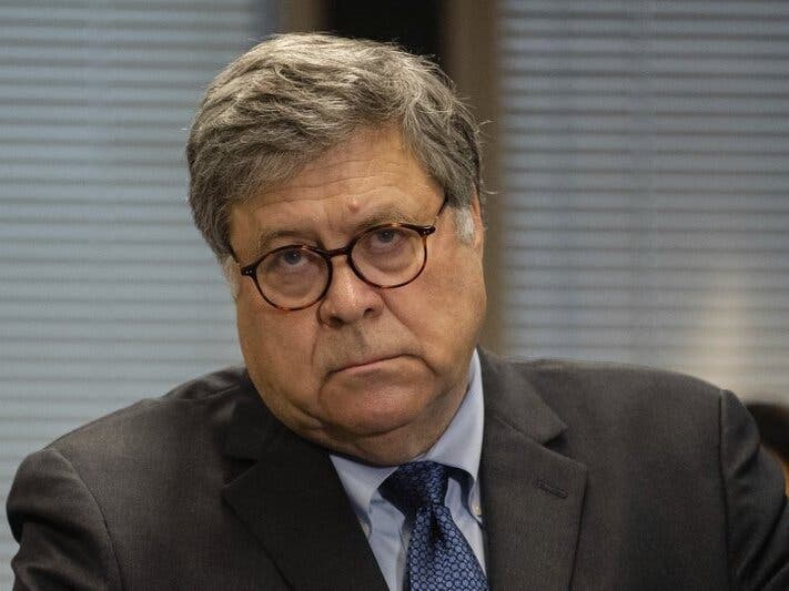 Attorney General William Barr speaks during a press conference about Operation Legend at the Dirksen Federal Building in Chicago.
