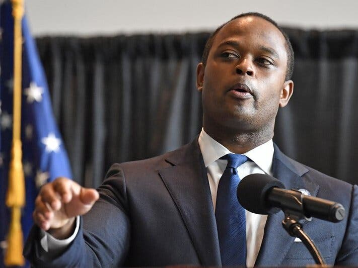 Kentucky Attorney General Daniel Cameron addresses the media following the return of a grand jury investigation into the death of Breonna Taylor Sept. 23.