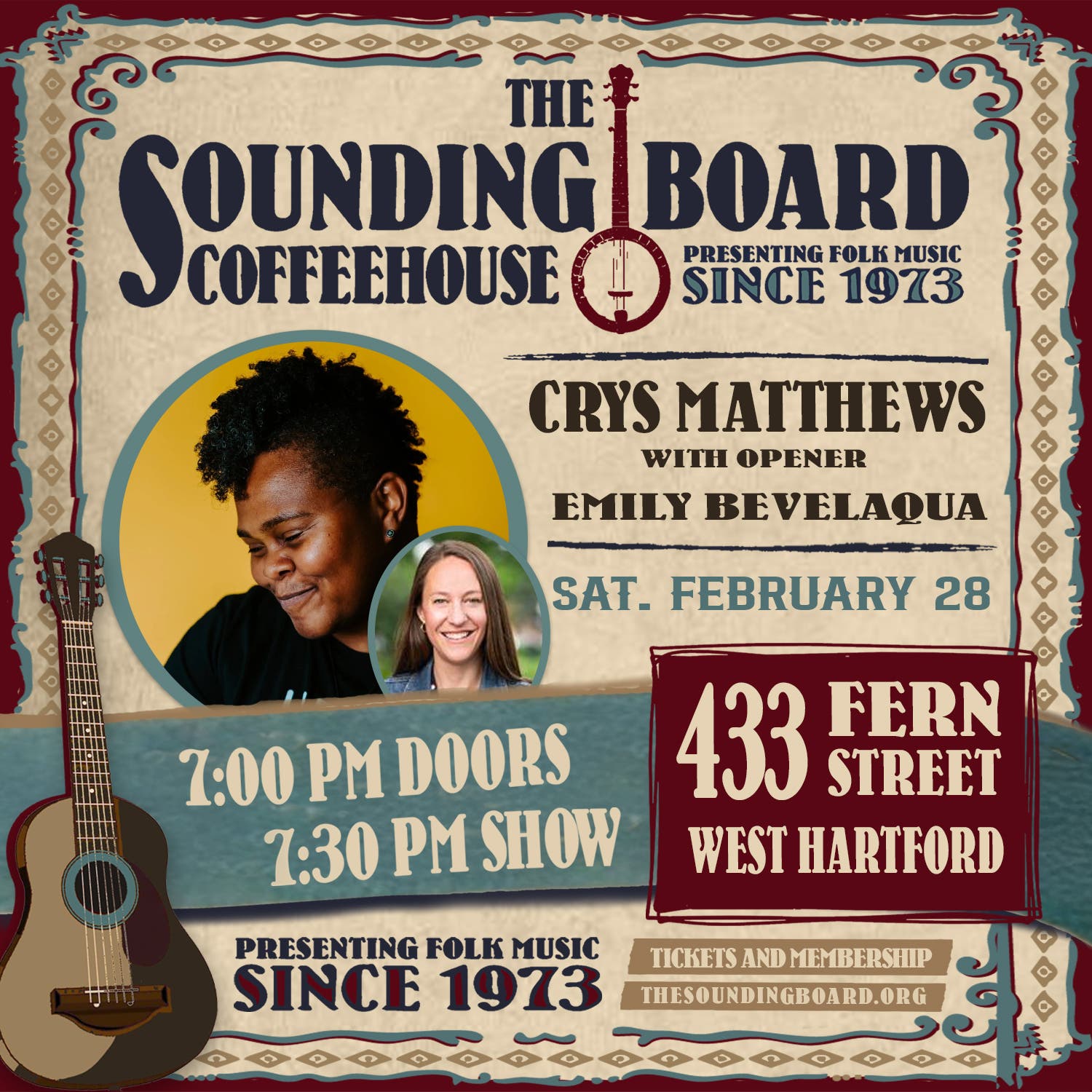 Crys Matthews with opener Emily Bevelaqua at The Sounding Board