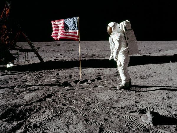 Americans plant U.S. Flag on the Moon 