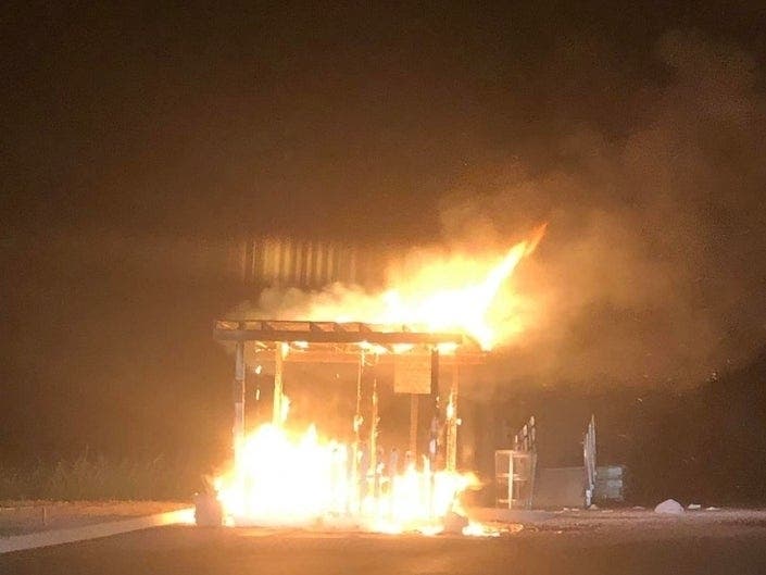  A Manorhaven hut belonging to Kostal Paddle burned to the ground earlier this month in a suspicious fire. The owner said he was stunned.