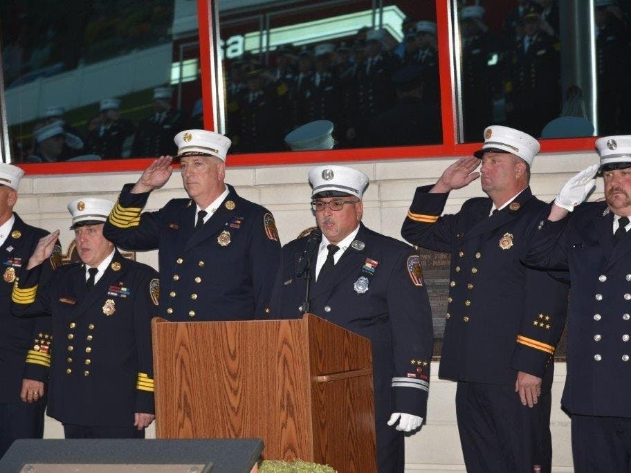 Levittown firefighters held their yearly 9/11 memorial service, remembering those who died that day, including one of their own.