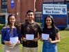 From left: Division Avenue High School seniors Emily Fuchs, Syed Ahmed and Ravneek Kaur were honored as Commended Students in the National Merit Scholarship Program.
