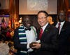 President of FOWPAL Dr. Hong, Tao-Tze and Pastor Francis A.M. Mambu pose for a photo during the CBC 2022 African and Caribbean International Leadership Conference and Presidential Awards Gala on Sept. 29, 2022 in Washington.