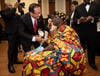 President of FOWPAL Dr. Hong, Tao-Tze, center left, talks with Nana Baffour Asare Twi Brempong II at the CBC 2022 African and Caribbean International Leadership Conference and Presidential Awards Gala in Washington. 