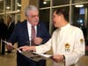 Dr. Hong, Tao-Tze, president of the Federation of World Peace and Love (FOWPAL), left, had a joyful dialogue with Samil Ayrim, member of Turkish Parliament.