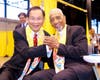Bobby Rush, former U.S. Congressman and the chair of the host committee of the Parliament, talked with Dr. Hong, Tao-Tze, leader of Tai Ji Men. Congressman Rush rang the Bell of World Peace and Love and made a wish for peace on Aug. 14.