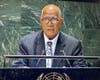 Ambassador of Kiribati Teburoro Tito presents the draft resolution regarding the International Day of Hope at the UN on March 4, 2025.