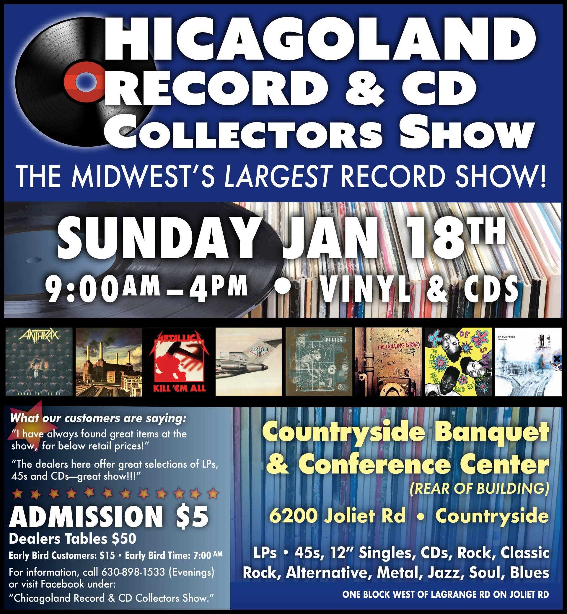 Chicagoland Record & CD Collectors Show - Sunday Jan 18th
