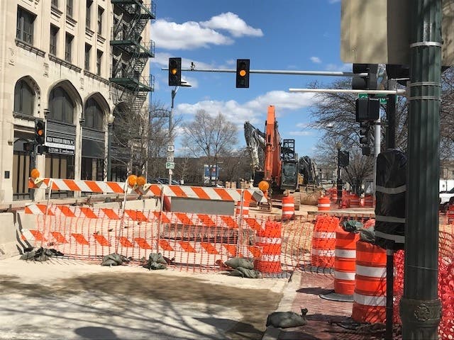 Downtown Joliet's Jefferson Street on Friday afternoon, April 12.
