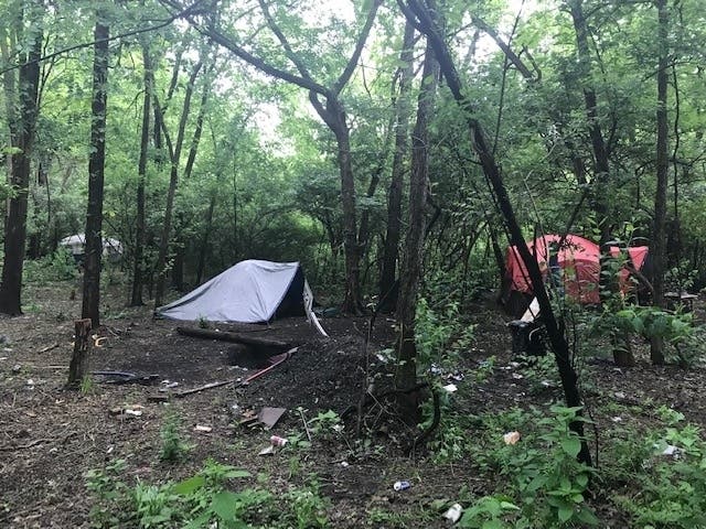 One of many tents at Joliet's Tent City. It's on the east side and an entrance is near the Mt. Olivet Cemetery.