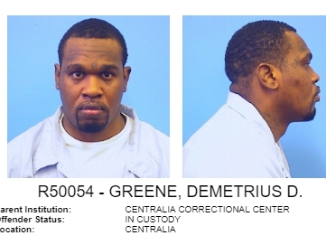 Joliet's Demetrius Greene was moved to the Illinois Department of Corrections this month to begin serving his sentence. 