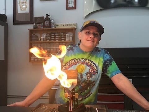 Sue Regis is one of Joliet's top artists. She is also one of the Old Joliet Prison's Burnt District Artists. 