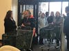 Friday morning's ribbon-cutting took place around 9:50 a.m. for the new Pottery Barn Outlet in Joliet. 