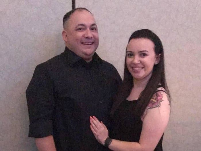 Crest Hill Officer Phil Flores and Samantha Harer. 