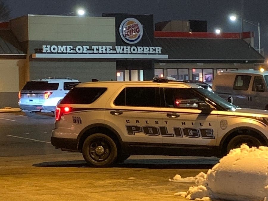 Crest Hill Police converged upon the Burger King restaurant on Larkin Avenue Wednesday night.