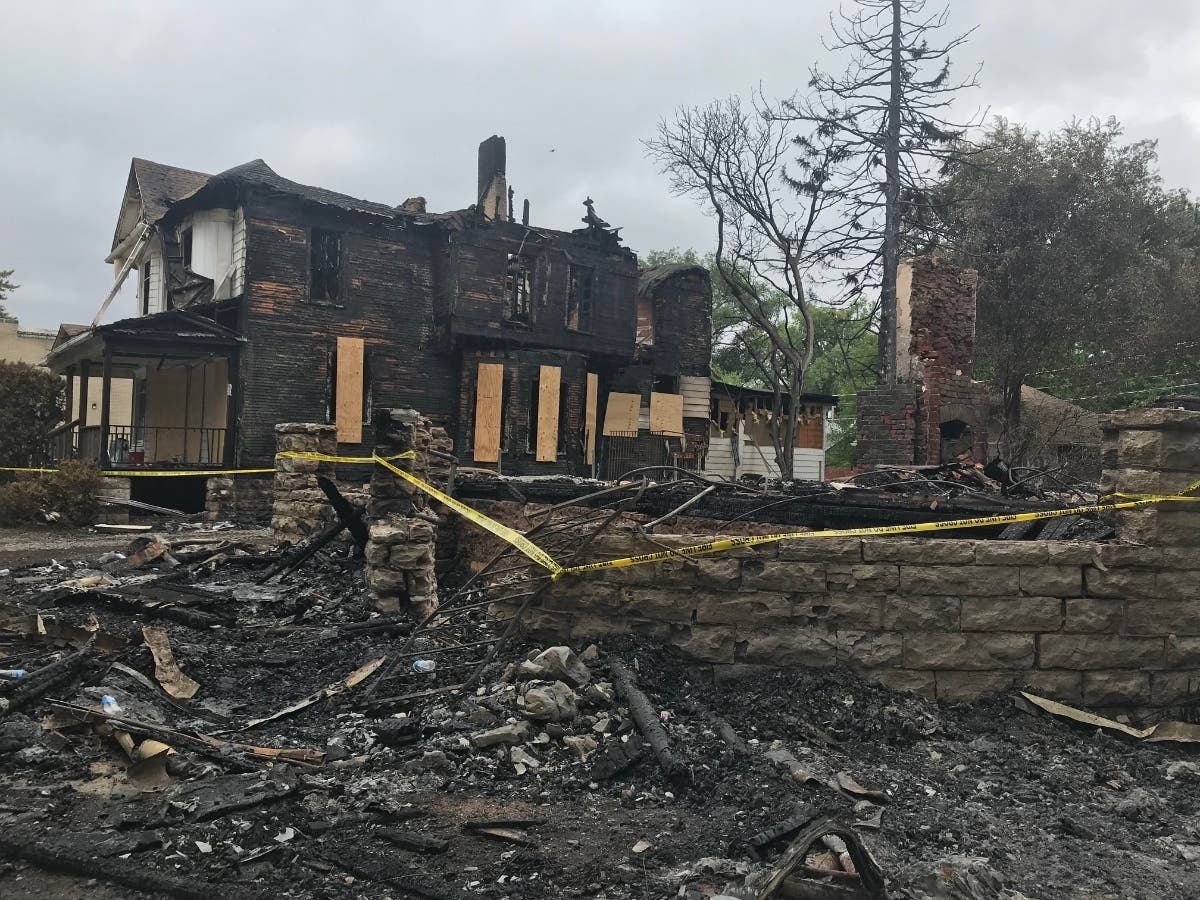 Joliet houses at 411 and 413 Hickory Streets were destroyed over the weekend by a raging fire. 