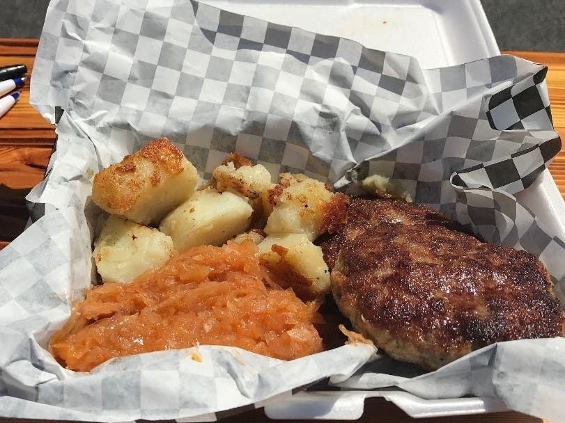 The homemade Schnitzel meal is $10 Friday, Saturday and Sunday outside River Hawk Brewery in Channahon.