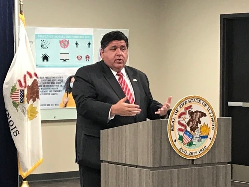 Governor J.B. Pritzker was in Joliet Tuesday to talk about rising levels of coronavirus cases in the Joliet and Kankakee areas.