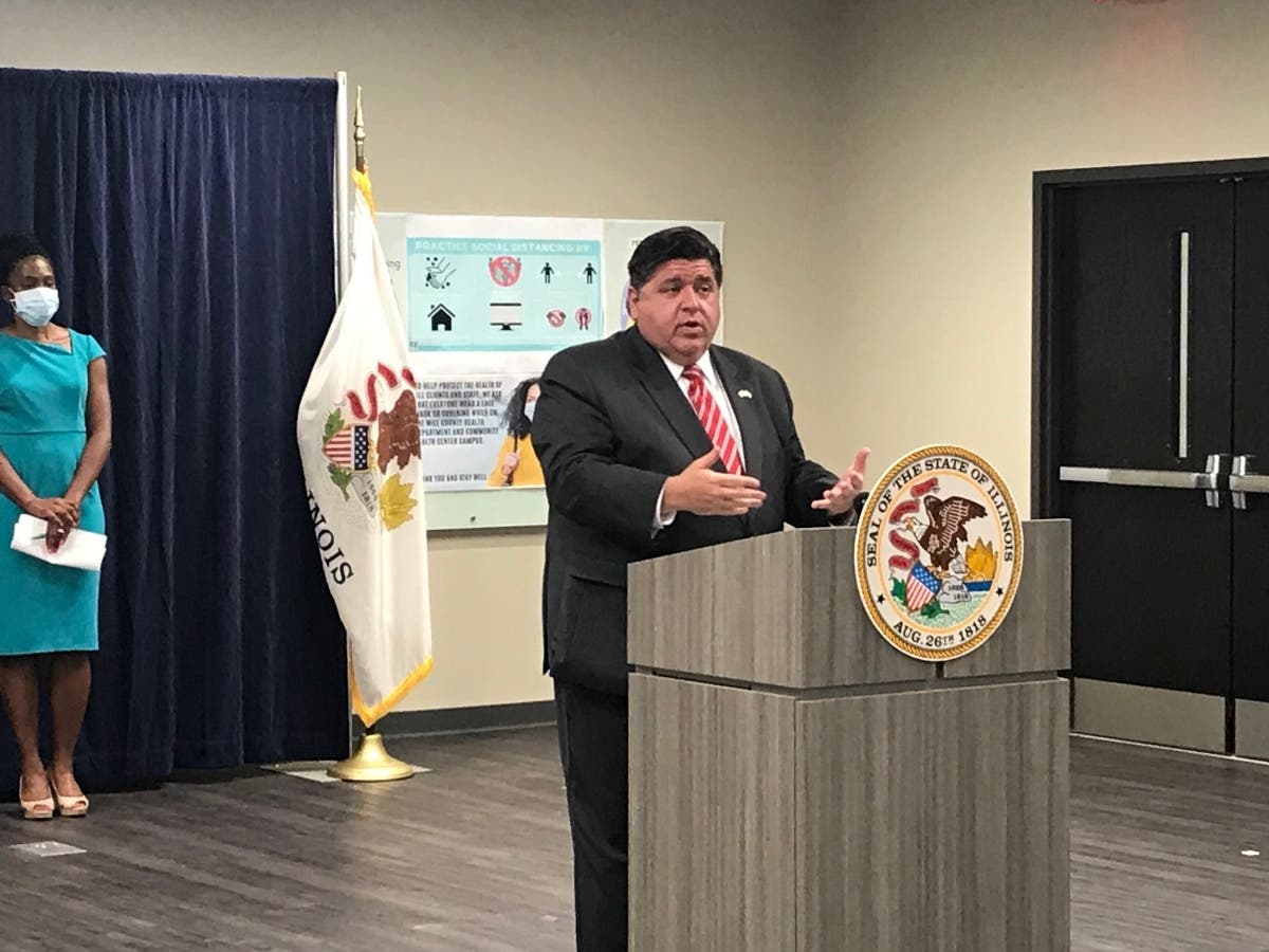 Gov. J.B. Pritzker held a news conference in Joliet at the Will County Health Department in August announcing that Will County's coronavirus numbers had spike to dangerous levels.