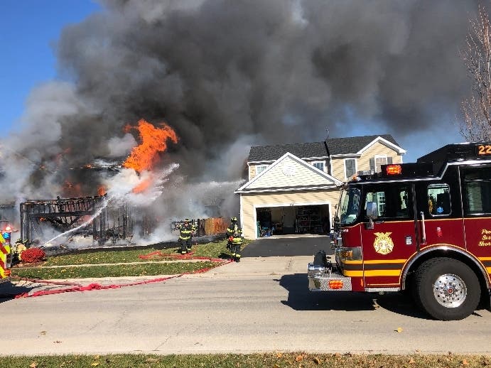 Two homes in Shorewood were damaged by Saturday morning's blaze in the 800 block of Phelps Lane. 