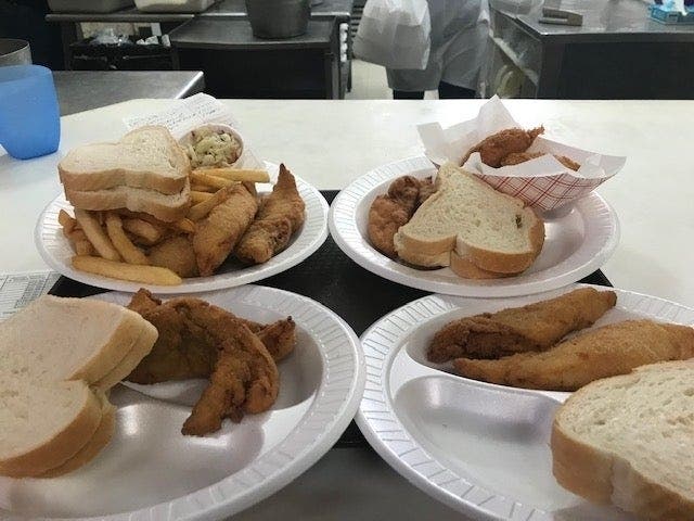 The Knights of Columbus Hall on Joliet's East Cass Street is regarded as one of the best places to stop for a fish fry. This is the three-piece meal of Alaskan walleye. 