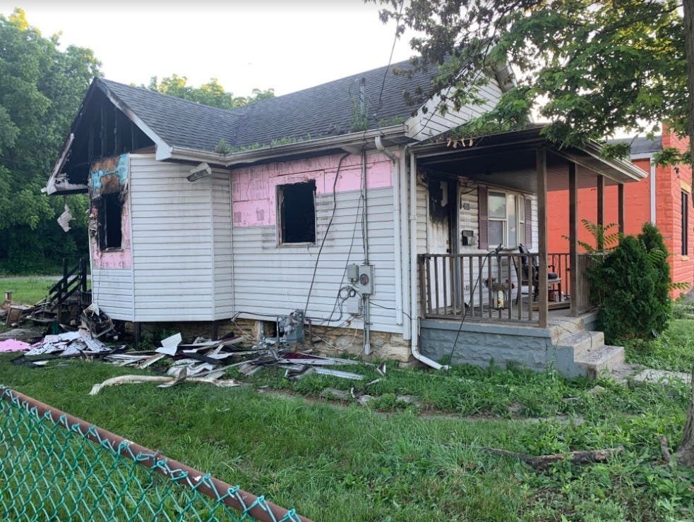 This house at 1311 East Cass Street was destroyed by an overnight fire.