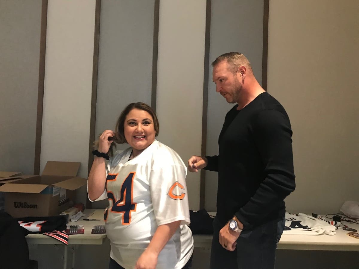 Brian Urlacher, one of the Chicago Bears' all-time greats, made good on his promise to attend Joliet City Council candidate Joe Clement's charity fund-raiser at the IBEW Local 176 Banquet Hall on the frontage road near Interstate 55. 