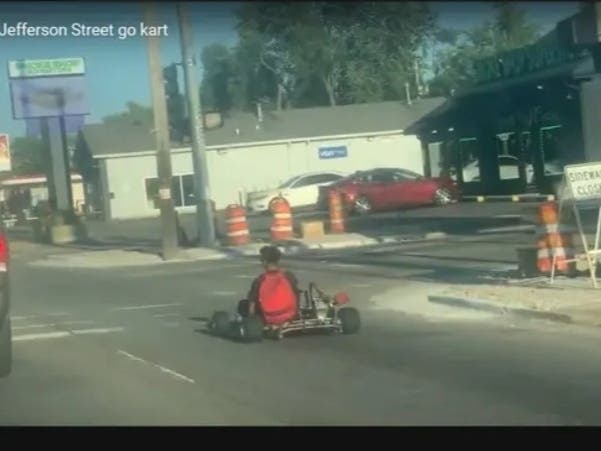 In September 2021, Brian Bessler said his family filmed a go kart switching lanes on West Jefferson Street in Joliet, just east of Larkin Avenue.