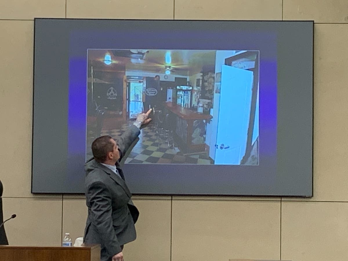 Jeremy Boshears tells jurors he saw Katie Kearns grab a gun from behind the Joliet Outlaws bar and pleaded with her not to shoot herself, as she was extremely upset at him. 