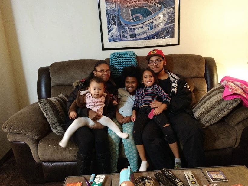 This photo shows Matt Parks, 30, his wife, Jasmine, and their three children. Crest Hill Police killed Matt Parks inside his Pioneer Road apartment on March 14. 