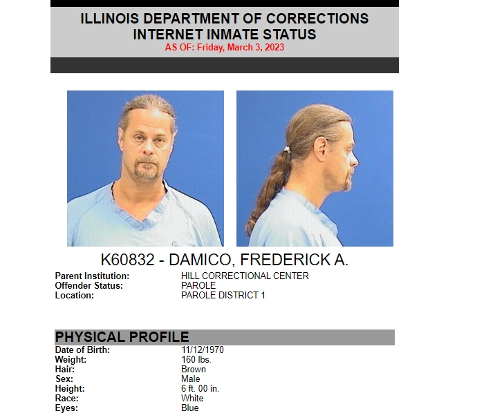 Frederick Damico just got paroled from the Illinois Department of Corrections in October. On Friday afternoon, the Minooka employee at Menasha Packaging is accused of stabbing a coworker before fleeing to an Arby's, police said.