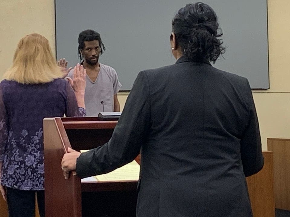 Will County court personnel ask Joliet murder defendant Robert Watson to raise his right hand to promise to solemnly swear to tell the truth in his first-degree murder trial.