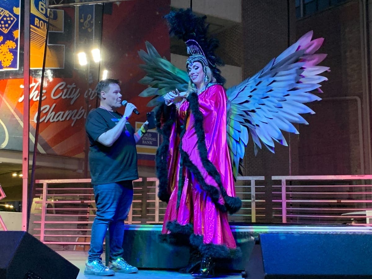 "Thank you for showing the love," the Joliet Pride Network told the crowd at Friday night's New Orleans North festival in downtown Joliet. 