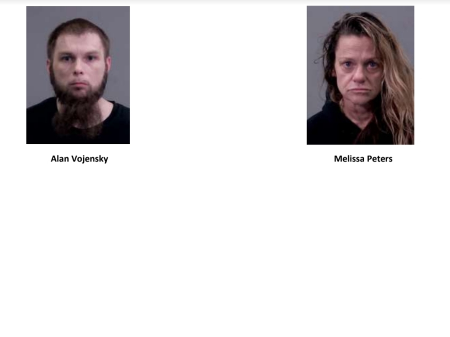 Alan Vojenky, age 34, and his friend Melissa Peters, age 53, were released on a Notice to Appear for Possession of a Controlled Substance, Joliet police reports show. 