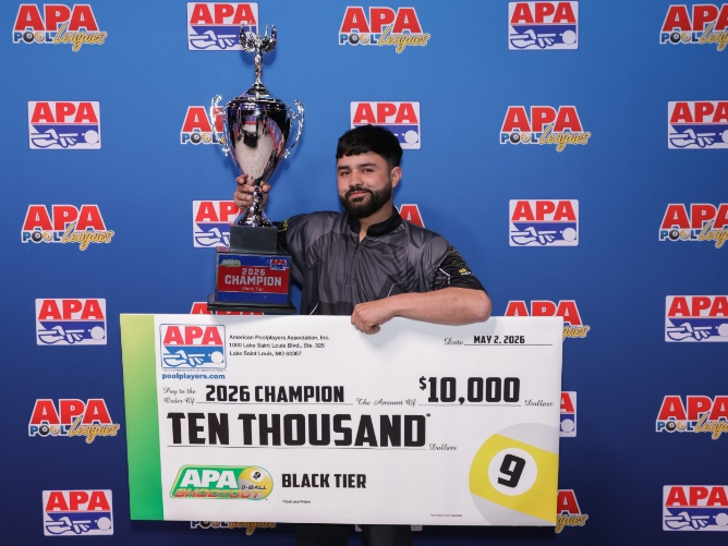 Joliet's Leonardo Lopez-Hernandez won the 2026 APA 9-Ball Shootout Pool Championship earlier this month in Las Vegas.
