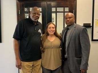 Left to Right - Norman Brown, State Senator Rachel Ventura (D-Joliet), and Willie Pole from ‘Focus On Critically Using Our Skills’, or F.O.C.U.O.S., a local nonprofit.