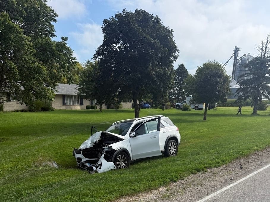 Wednesday morning's traffic fatality along Johnny Run Road involved two vehicles. The driver of the blue car hit the house and was pronounced dead.