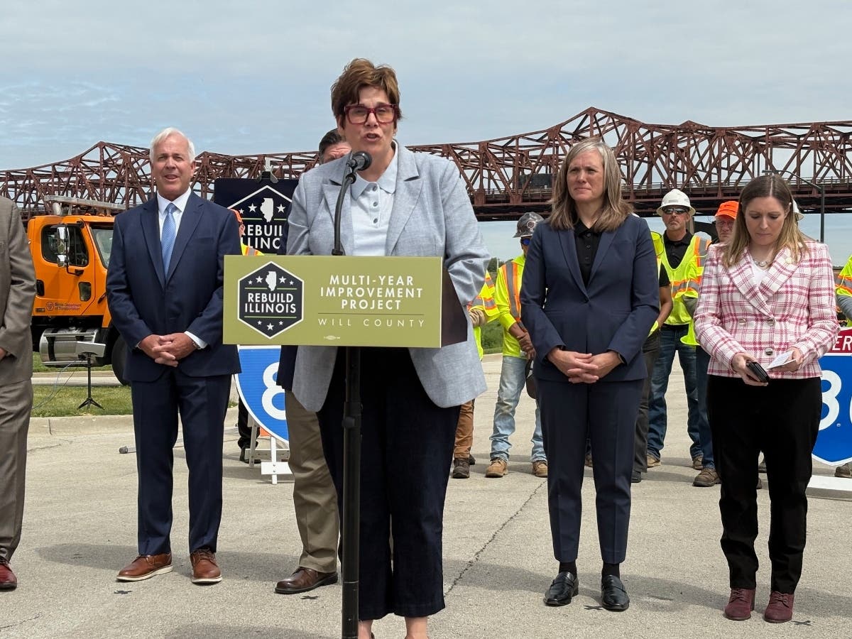 A close political ally of Governor JB Pritzker, Will County Executive Jennifer Bertino-Tarrant spoke in May at the groundbreaking ceremony for the new Interstate 80 Bridge.