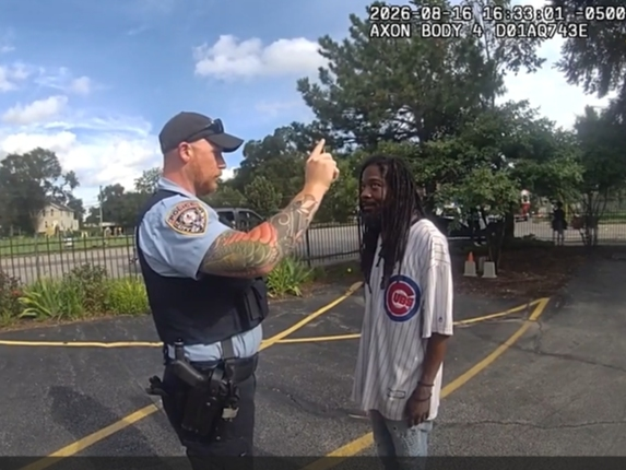 A 44-year-old Joliet resident, Frederick Lamar Caldwell performs a series of field sobriety tests for Joliet police officer Micah Robertson following his Aug. 16 crash. The 72-year-old motorcyclist suffered life-threatening injuries.