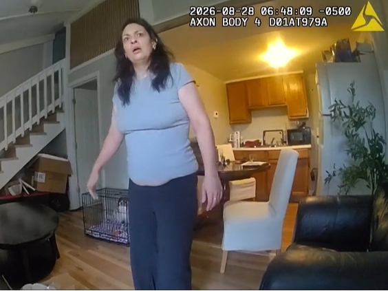 The man reported that he locked himself in a bathroom to get away from 38-year-old Brittany Muhealddin at her house across from the St. Patrick's Cemetery, Joliet police said
