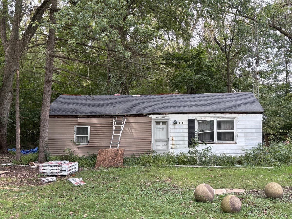 Black mold was visible throughout the residence at 360 North Mitchell Street in Braidwood. Large gaps in the roof left potions of the home exposed to the elements and sections of the flooring had developed at a steep angle due to rotted floor joists.