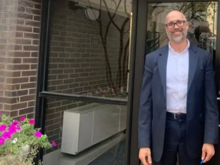 A commuter from Indiana, Dustin Anderson traveled to downtown Joliet from the Munster area to fulfill his duties at the city of Joliet as director of community development. 