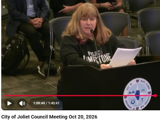 On Tuesday night, for the first time in a while, Christine Johnson appeared at the Joliet City Council meeting to voice her frustrations concerning Greg Peerbolte and the Joliet Area Historical Museum operations.